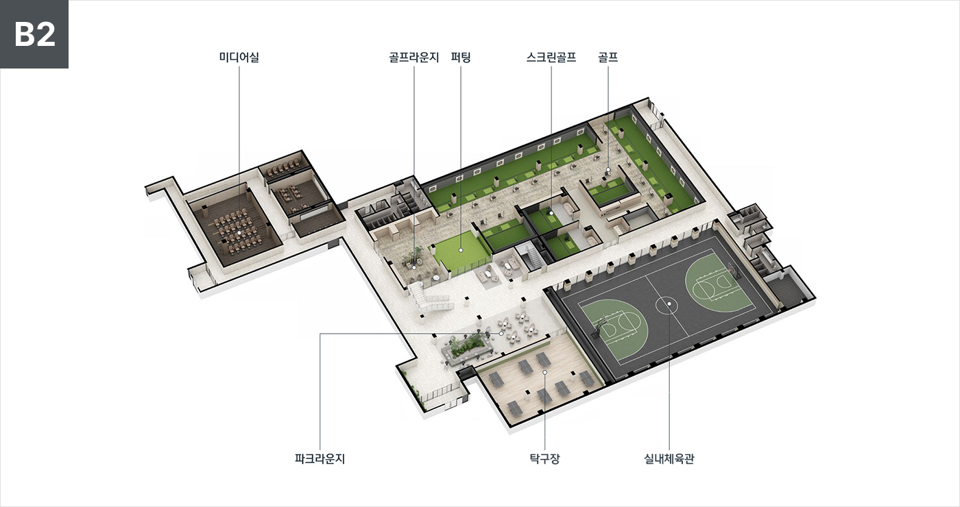 커뮤니티 지하 2층 배치도